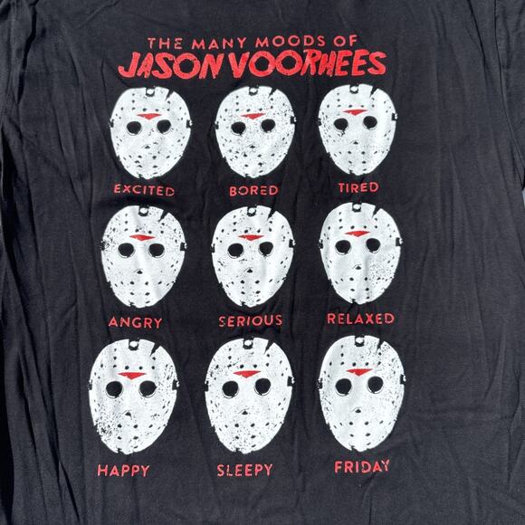 Friday The 13th Jason Voorhees Moods Mask Tee Shirt Halloween New - Picture 2 of 5